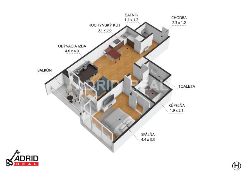 MODERNE UND GERÄUMIGE 2-ZIMMER-WOHNUNG IM BELIEBTEN PROJEK